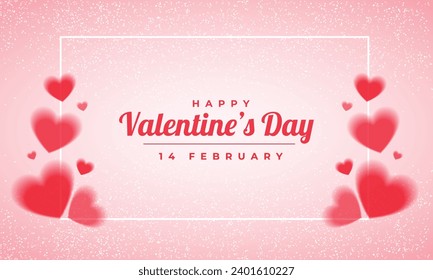 Vector simple happy valentines day hearts background.