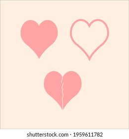 Vector Simple Heart Peach Pink