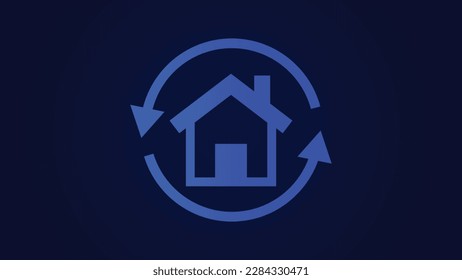 Vector Simple home icon sine logotype eps background.