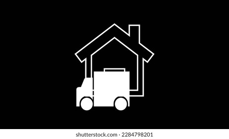 Icono de inicio simple vectorial con un fondo de seguimiento de los pasos del logotipo.