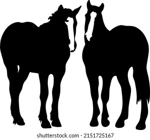 1,945 Mare and foal outline Images, Stock Photos & Vectors | Shutterstock