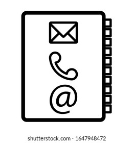 Vector simple icon of address book. Modern concept design. Isolated vector sign symbol