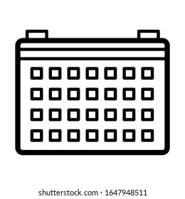 Icono de calendario simple vectorial. Diseño conceptual moderno. Símbolo vectorial aislado
