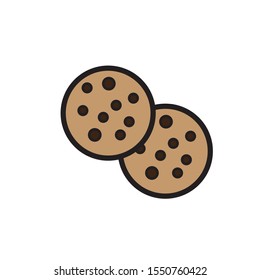 vector simple icon with chocolate shaped cookies