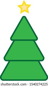 vector, simple icon with christmas tree shape