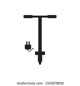 vector simple icon with electric scooter shape
