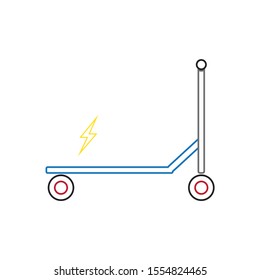 vector simple icon with electric scooter shape