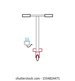 vector simple icon with electric scooter shape