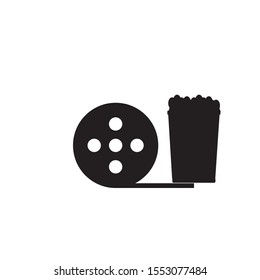 vector simple icon with film roll shape