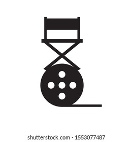 vector simple icon with film roll shape
