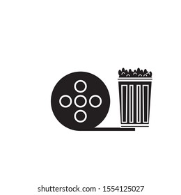 vector simple icon with film roll shape