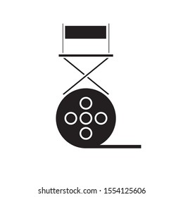 vector simple icon with film roll shape