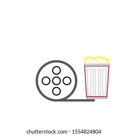 vector simple icon with film roll shape