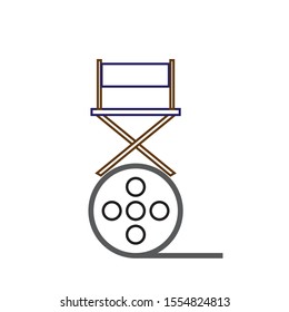 vector simple icon with film roll shape