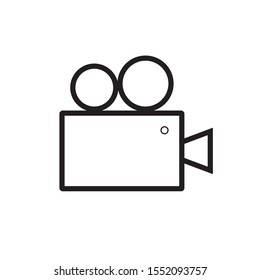 vector simple icon with movie camera shape