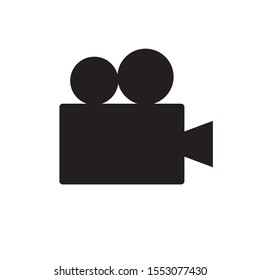 vector simple icon with movie camera shape