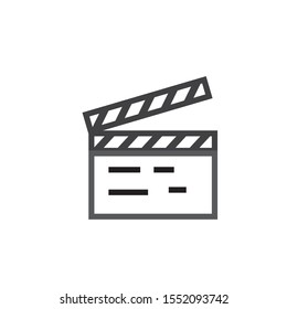 vector simple icon with movie clapperboard shape