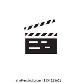 vector simple icon with movie clapperboard shape