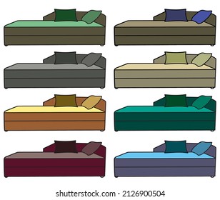 Vector simple icon pack: furniture flat illustrations