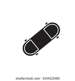 vector simple icon, skateboard shape