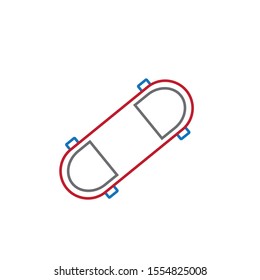 vector simple icon, skateboard shape