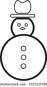 vector, simple icon with snowman shape