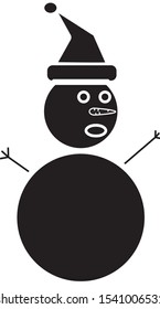 vector, simple icon with snowman shape