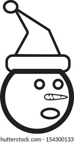 vector, simple icon with snowman shape