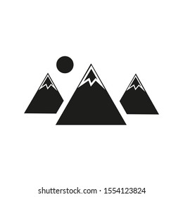 vector simple icon of snowy mountain