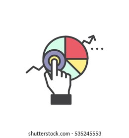 Vector Simple Icon Style Illustration Logo Of Web Analytics Information And Development Website Statistic With Simple Data Visualisation 