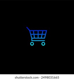 Vector simple icon of trolley, shopping cart