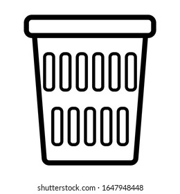 Vector simple icon of wastepaper basket. Modern concept design. Isolated vector sign symbol
