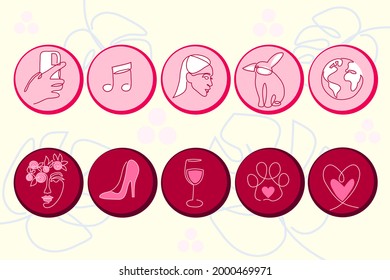 Vektorgrafik-Icons Feminer-Highlight-Cover