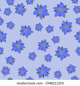 vector simple illustration blue flowers