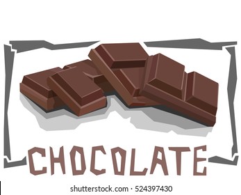 Ilustração simples vetorial de barra de chocolate em estilo de desenho animado angular.