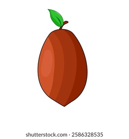 vector simple illustration of chocolate fruit. with a white background