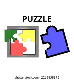 ilustración vectorial simple de un juguete de rompecabezas colorido adecuado para niños
