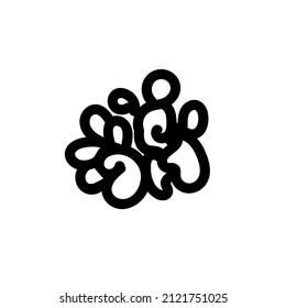 Vector simple illustration with Corals on white isolated background.Ocean,Summer underwater animal hand drawn in doodle style.Design for postcards,stickers,packages,social media,web,coloring.