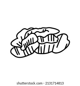 Vector simple illustration with Corals on white isolated background.Ocean,Summer underwater animal hand drawn in doodle style.Design for postcards,stickers,packages,social media,web,coloring.