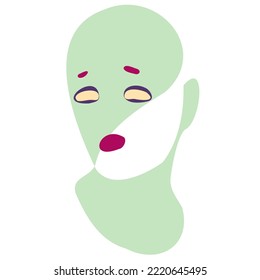 vector simple illustration green alien android face