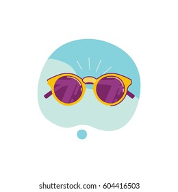 Vector simple illustration and icon in trendy flat linear style - summer and vacation concept -  hipster sunglasses