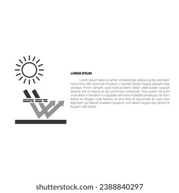 vector simple illustration of the ozone layer against sunlight.