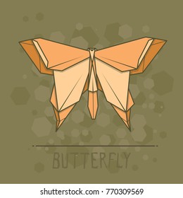 Vector simple illustration paper origami of butterfly.