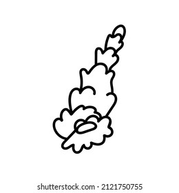 Vector simple illustration with Shell on white isolated background.Ocean,Summer underwater animal hand drawn in doodle style.Design for postcards,stickers,packages,social media,web,coloring.