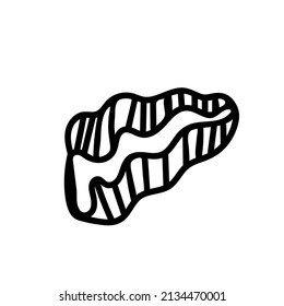 Vector simple illustration with Shell on white isolated background.Ocean,Summer underwater animal hand drawn in doodle style.Design for postcards,stickers,packages,social media,web,coloring.