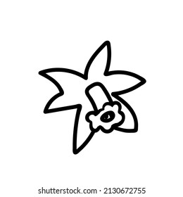 Vector simple illustration Spring flowers with black line for Easter hand drawn. Single botanical holiday picture in doodle style.  Design for stickers, social media, cards, packaging, printing.