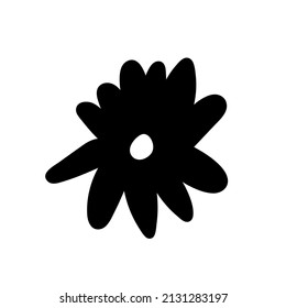 Vector simple illustration Spring flowers with black line for Easter hand drawn. Single botanical holiday picture in doodle style.  Design for stickers, social media, cards, packaging, printing.