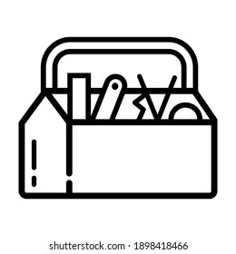 vector simple illustration of toolbox with tools