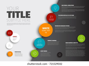 Vector Simple Infographic Report Template With Circles And Icons