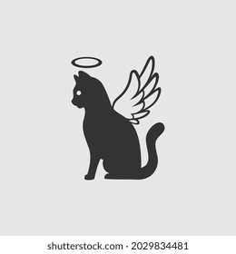 Vector Simple Isolated Cat Angel Icon